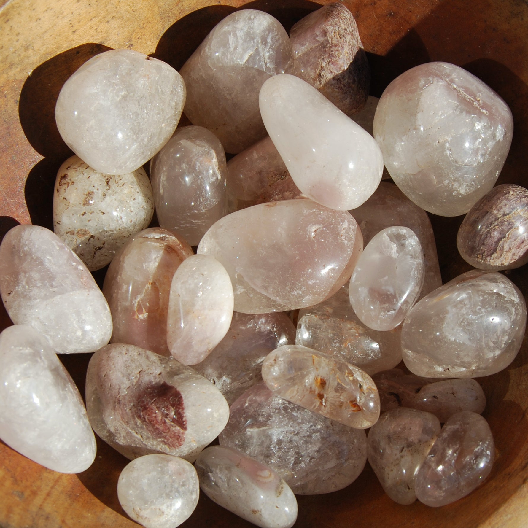Pink Lithium Quartz Crystal Tumbled Stones