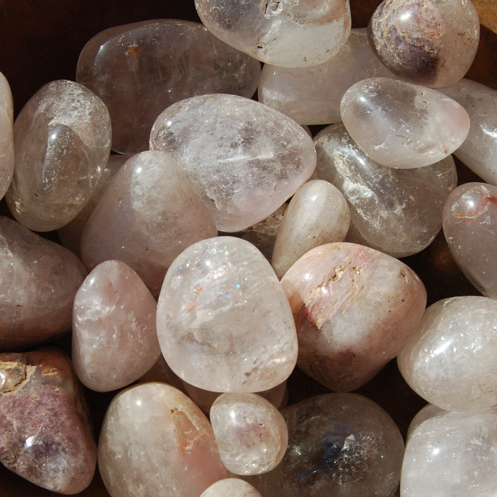 Pink Lithium Quartz Crystal Tumbled Stones