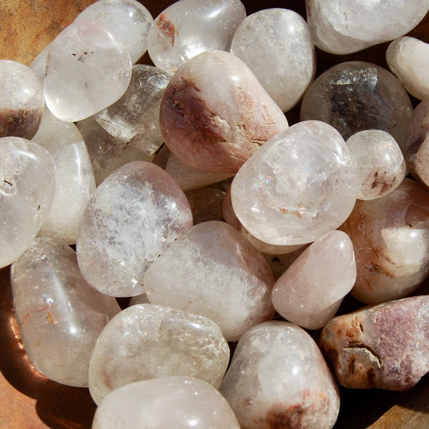 Pink Lithium Quartz Crystal Tumbled Stones