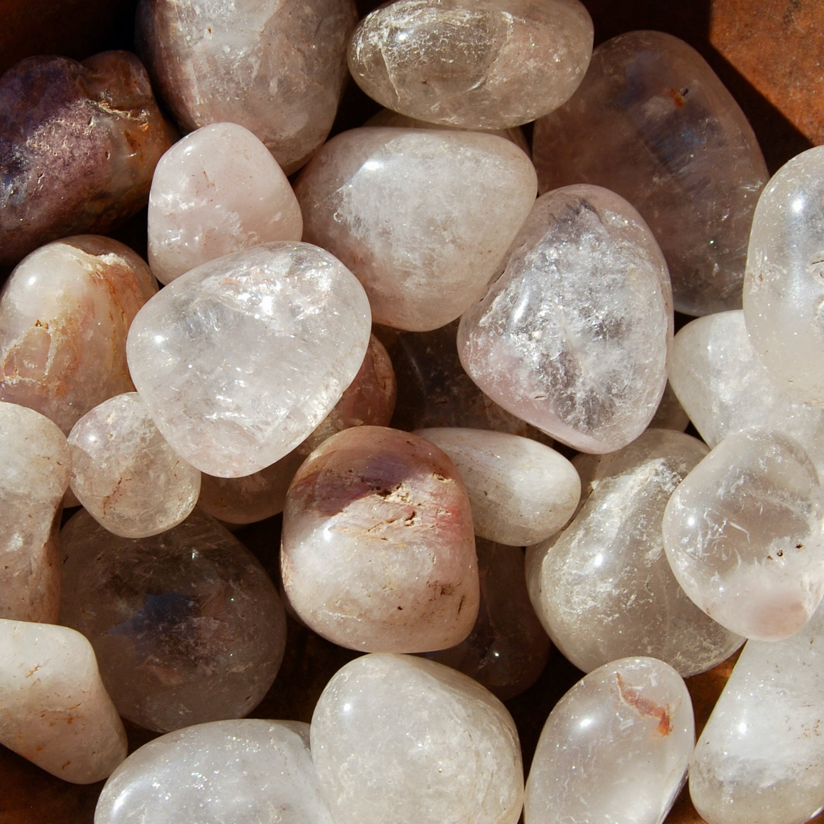 Pink Lithium Quartz Crystal Tumbled Stones