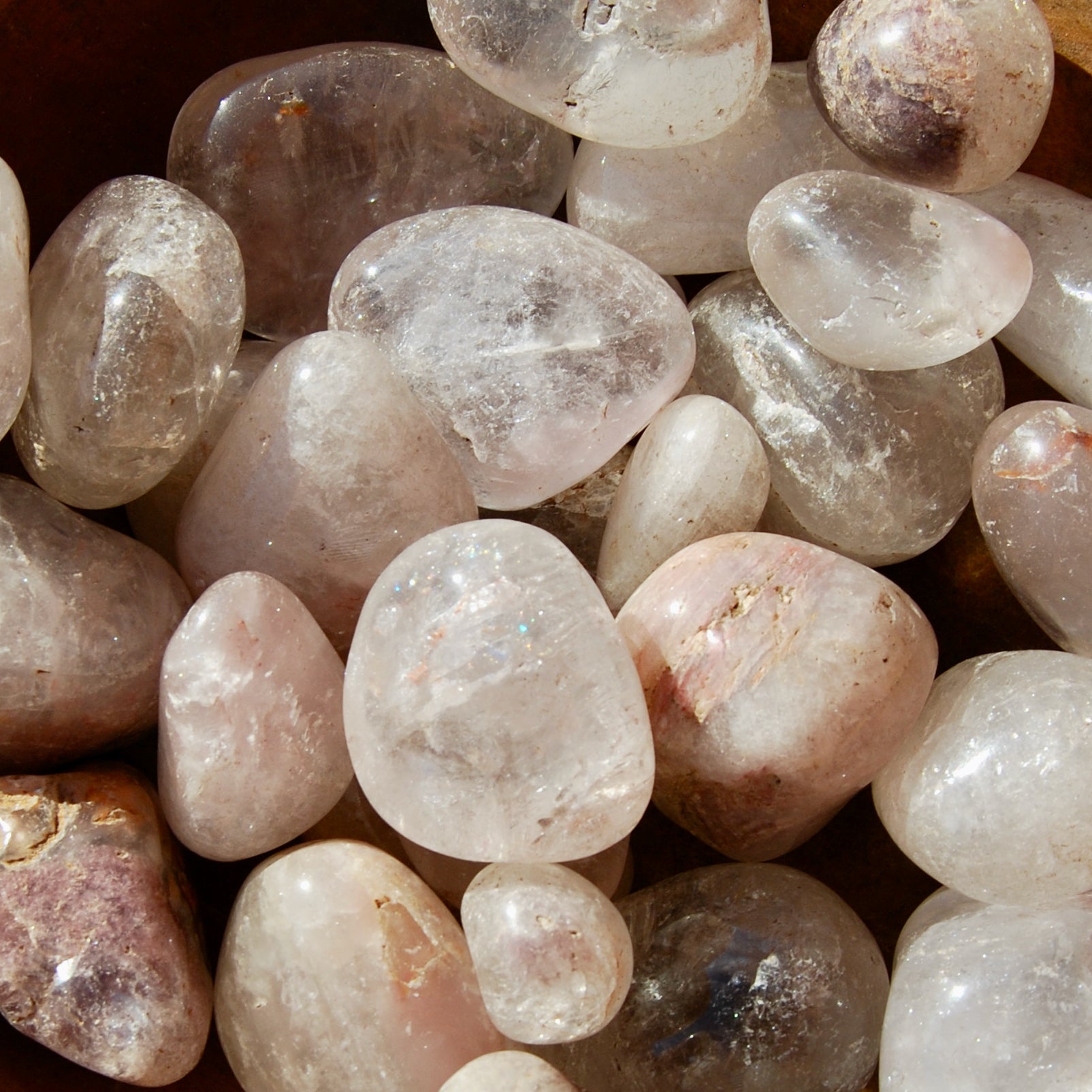 Pink Lithium Quartz Crystal Tumbled Stones