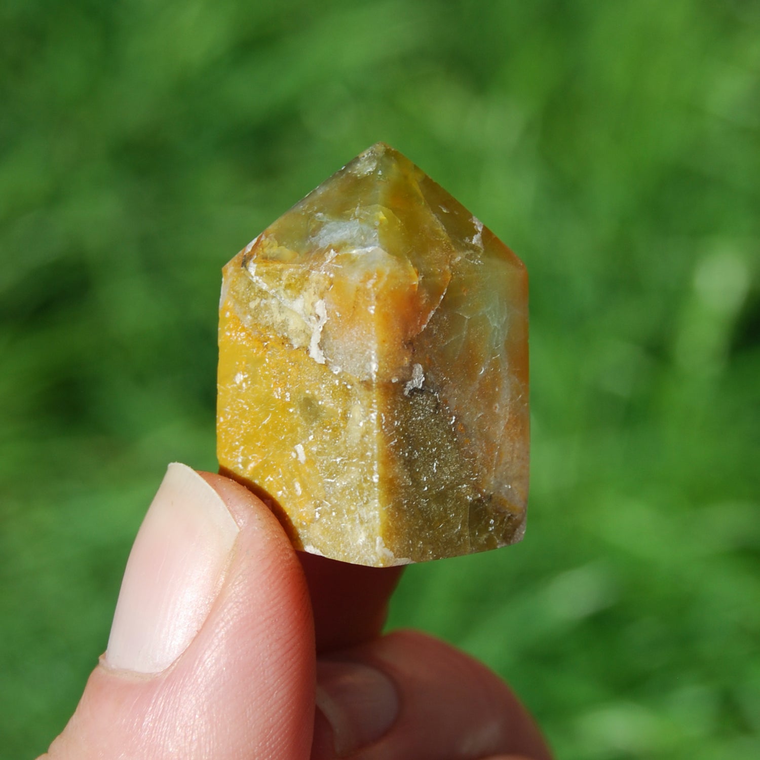 Blue Opalized Petrified Wood Tower, Natural Precious Gemstone Tower, Indonesia
