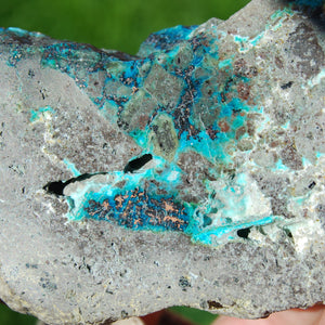 Native Copper in Chrysocolla Crystal Slab, Indonesia