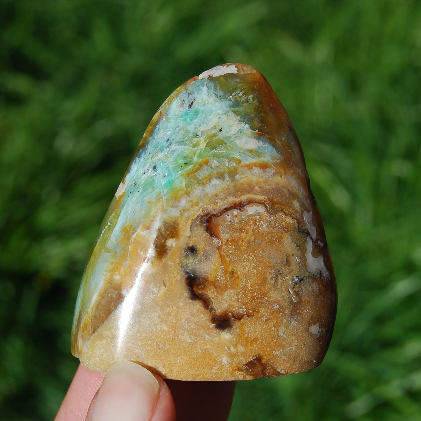 Blue Opalized Petrified Wood Tower, Natural Precious Gemstone Tower, Indonesia