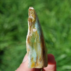 Blue Opalized Petrified Wood Tower, Natural Precious Gemstone Tower, Indonesia