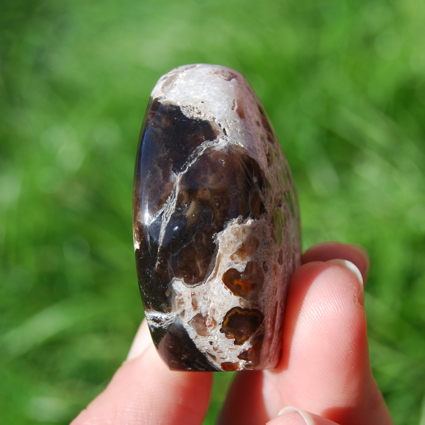Violet Plume Agate Crystal Freeform Tower, Purple Agate, Indonesia