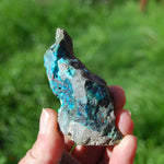 Chrysocolla with Native Copper Crystal Slab, Indonesia