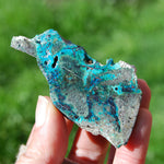 Chrysocolla with Native Copper Crystal Slab, Indonesia