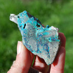 Chrysocolla with Native Copper Crystal Slab, Indonesia