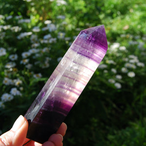 Large Magenta Purple Fluorite Crystal Tower