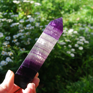 Large Magenta Purple Fluorite Crystal Tower