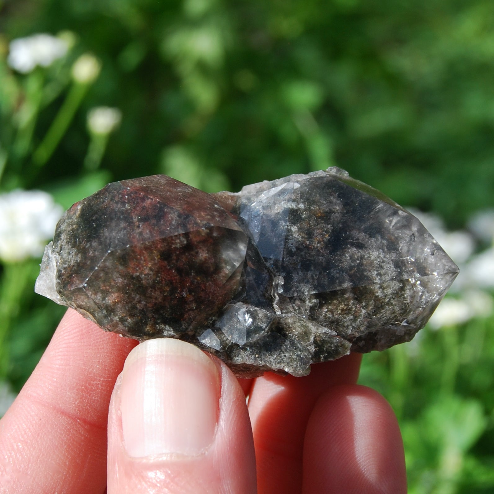 RARE RED Chlorite Quartz Crystal Cluster, Trigonic Record Keepers, Brazil