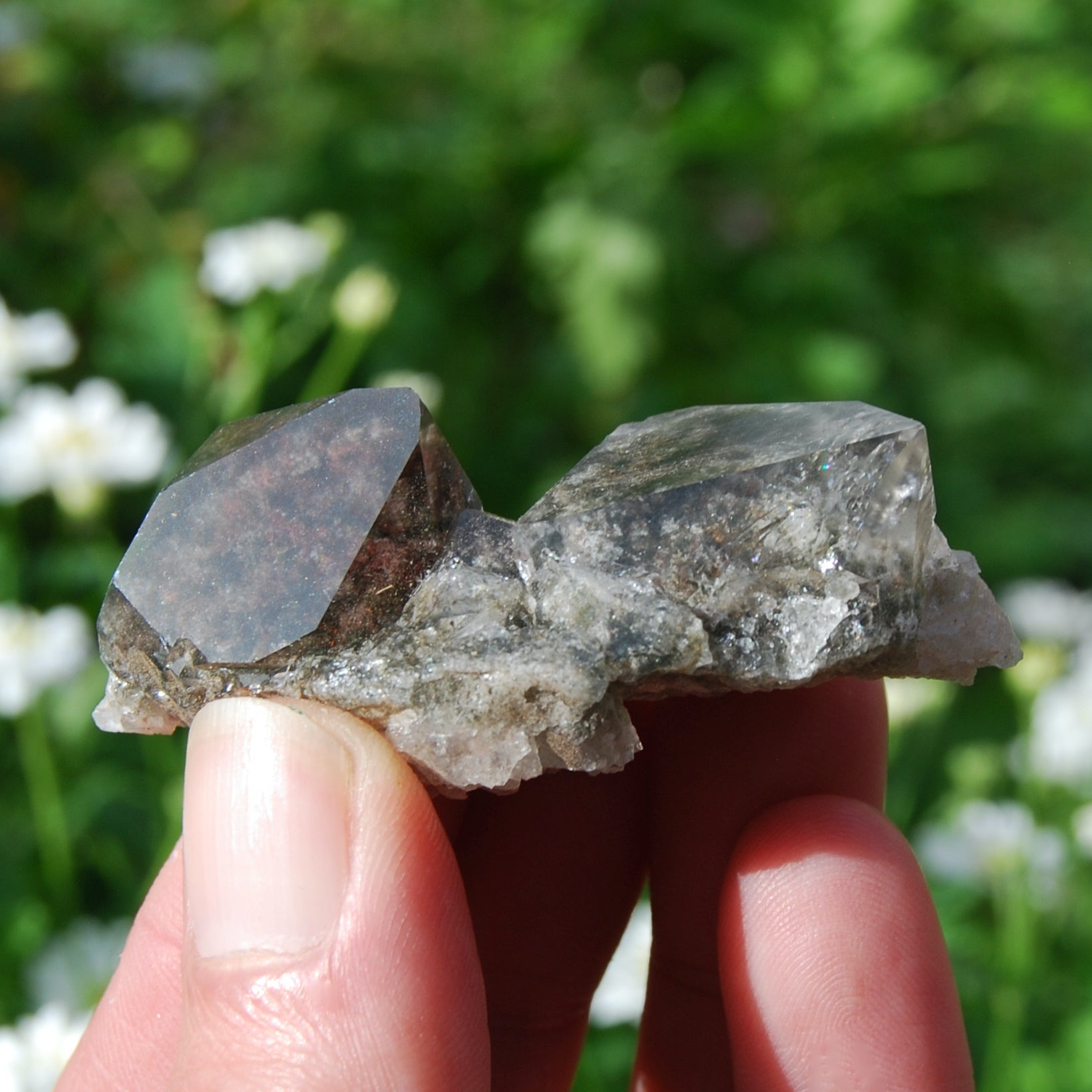 RARE RED Chlorite Quartz Crystal Cluster, Trigonic Record Keepers, Brazil