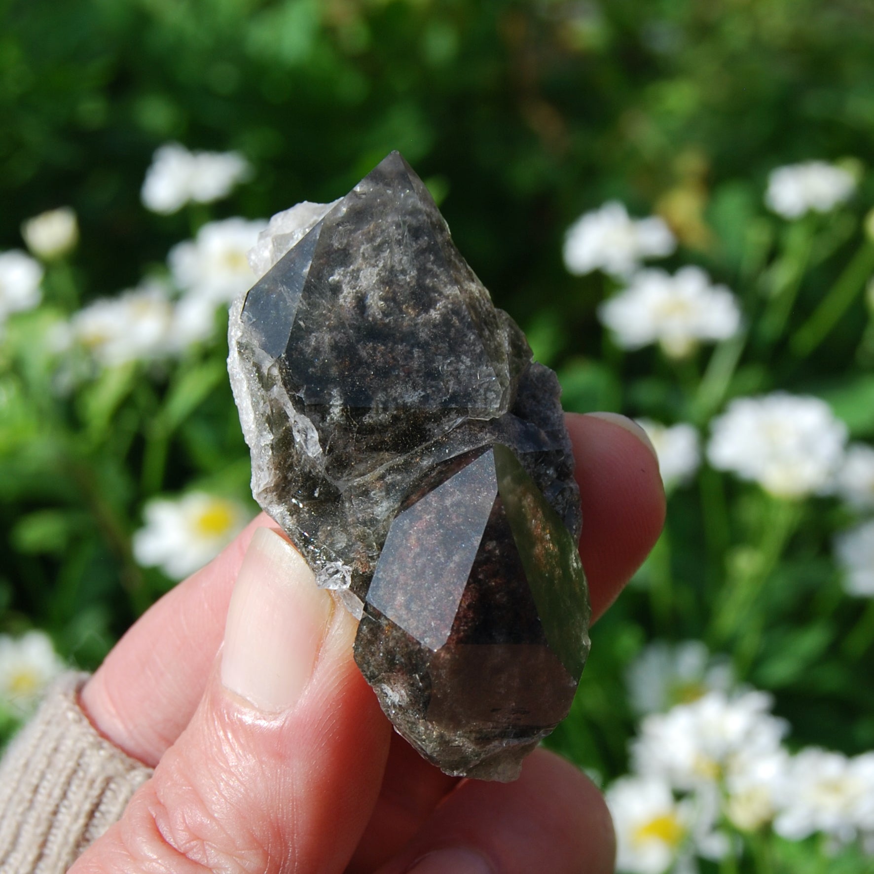RARE RED Chlorite Quartz Crystal Cluster, Trigonic Record Keepers, Brazil