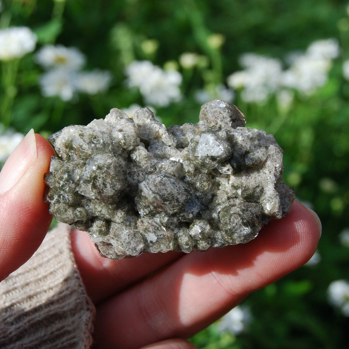 Scenic Chlorite Quartz Crystal Cluster, Brazil