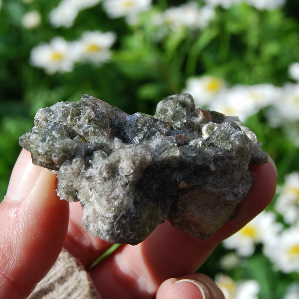 Scenic Chlorite Quartz Crystal Cluster, Brazil