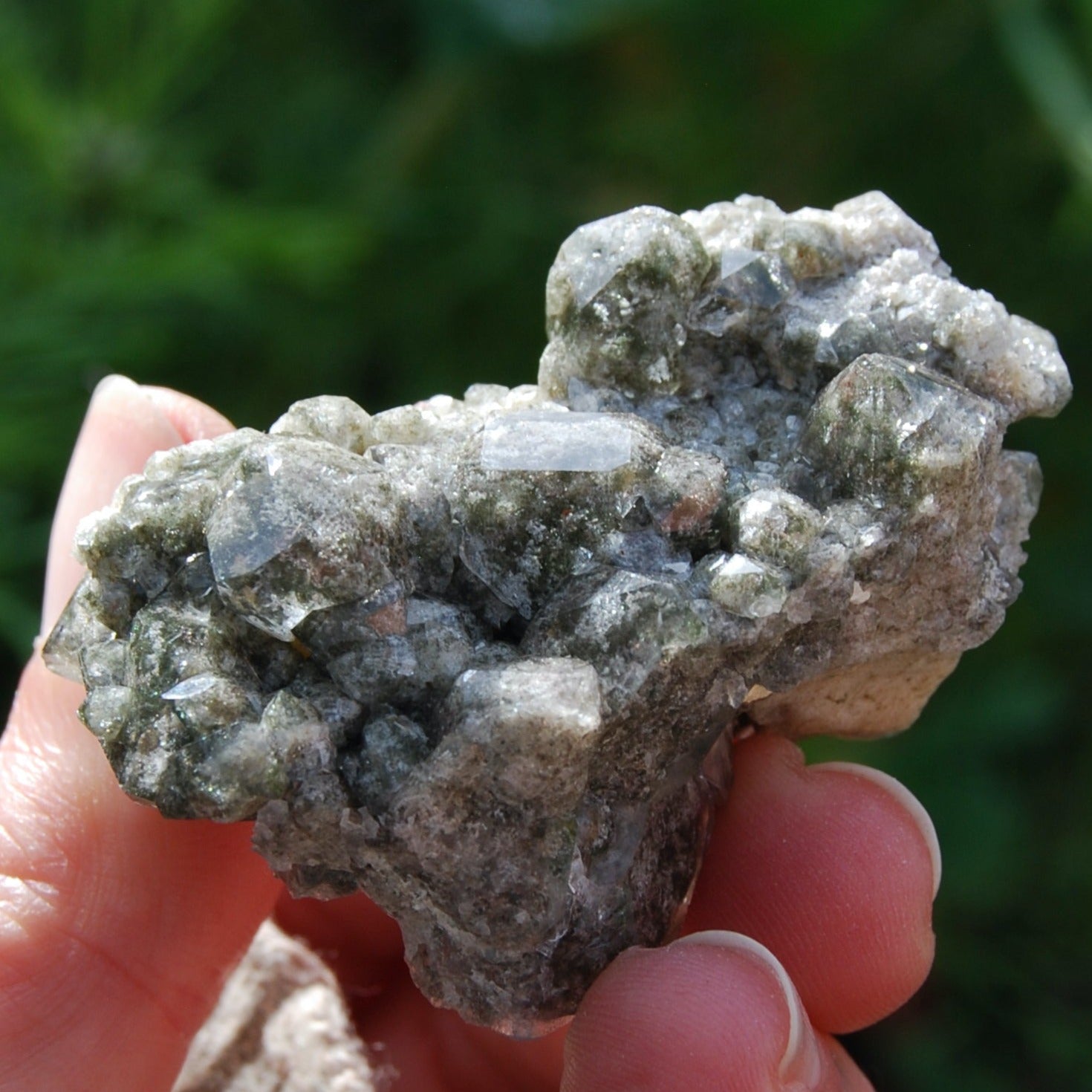 Scenic Chlorite Quartz Crystal Cluster, Brazil