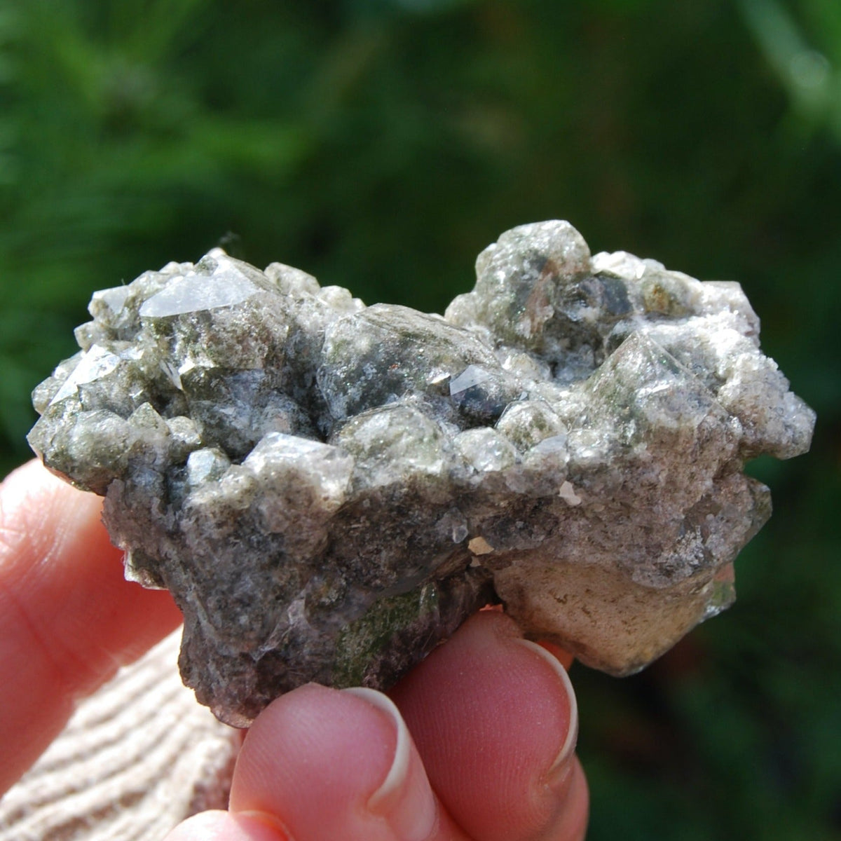 Scenic Chlorite Quartz Crystal Cluster, Brazil