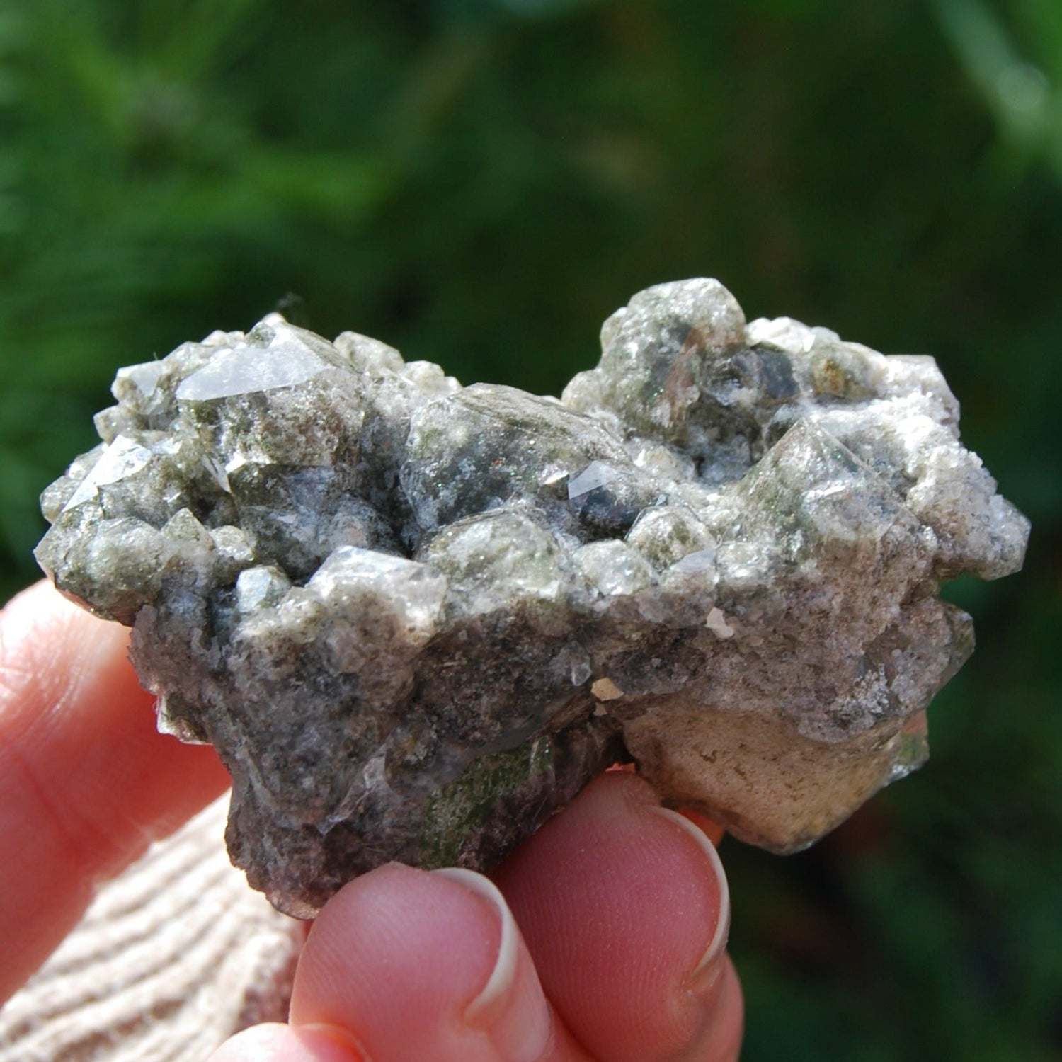 Scenic Chlorite Quartz Crystal Cluster, Brazil