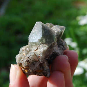 Elestial Chlorite Quartz Crystal Cluster, Brazil