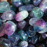 Fancy Rainbow Fluorite Crystal Tumbled Stones, Watermelon Fluorite, Blue Fluorite