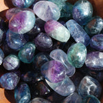 Fancy Rainbow Fluorite Crystal Tumbled Stones, Watermelon Fluorite, Blue Fluorite