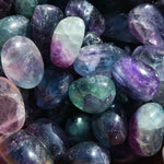 Fancy Rainbow Fluorite Crystal Tumbled Stones, Watermelon Fluorite, Blue Fluorite