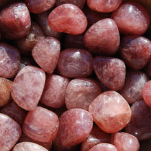 Load image into Gallery viewer, Strawberry Quartz Tumbled Stones, Tanzurine Red Aventurine Tumbled Crystals
