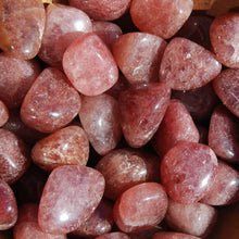 Load image into Gallery viewer, Strawberry Quartz Tumbled Stones, Tanzurine Red Aventurine Tumbled Crystals
