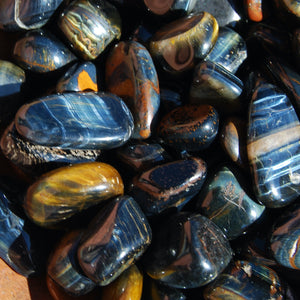 Blue Tiger's Eye Crystal Tumbled Stones, Small