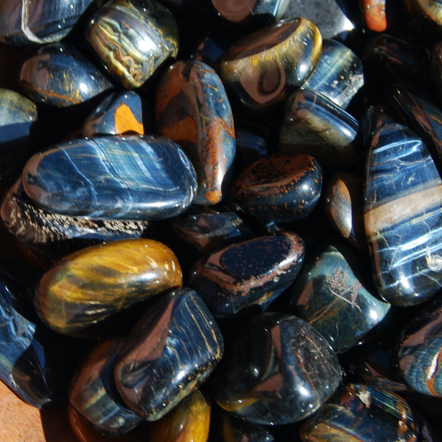 Blue Tiger's Eye Crystal Tumbled Stones, Small