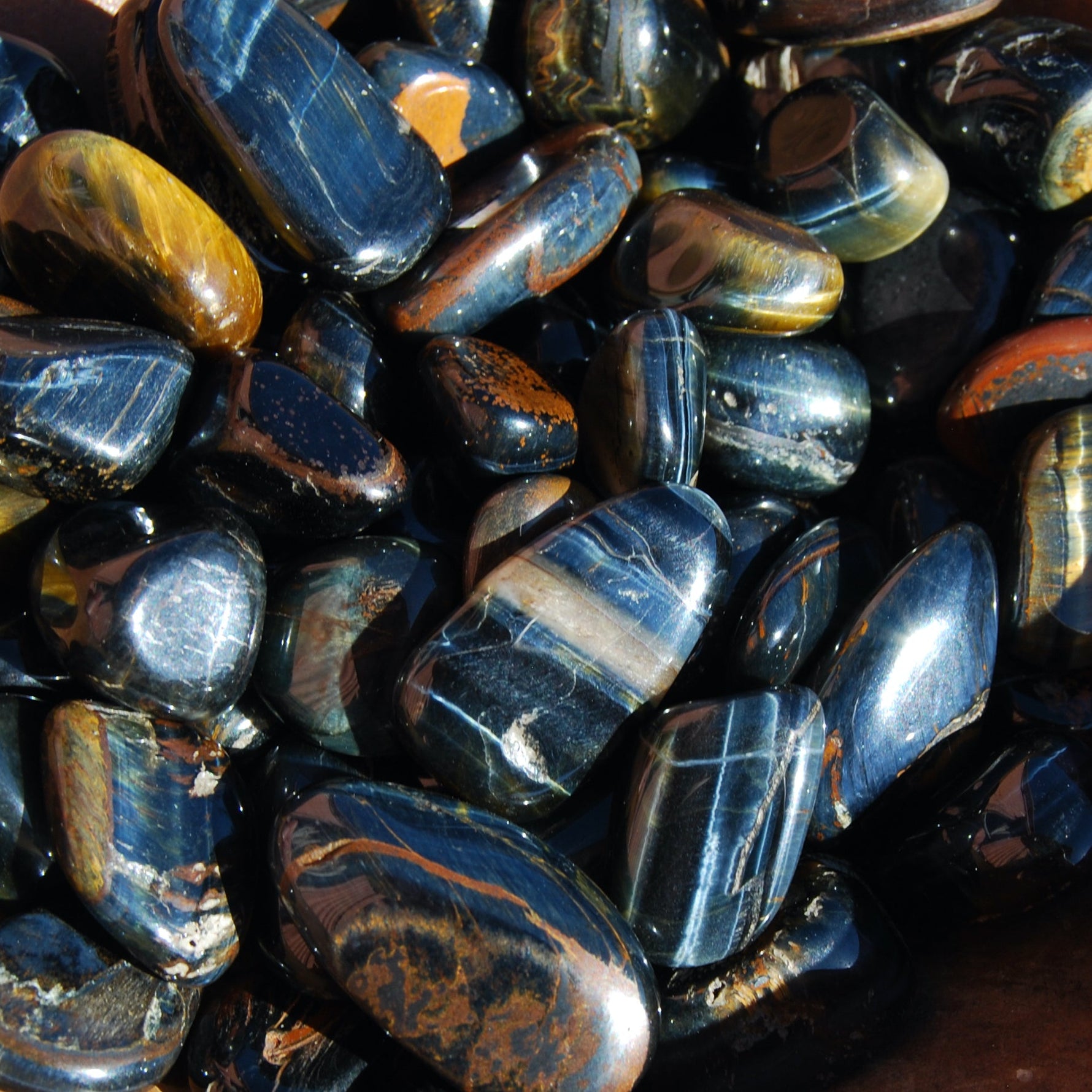 Blue Tiger's Eye Crystal Tumbled Stones, Small