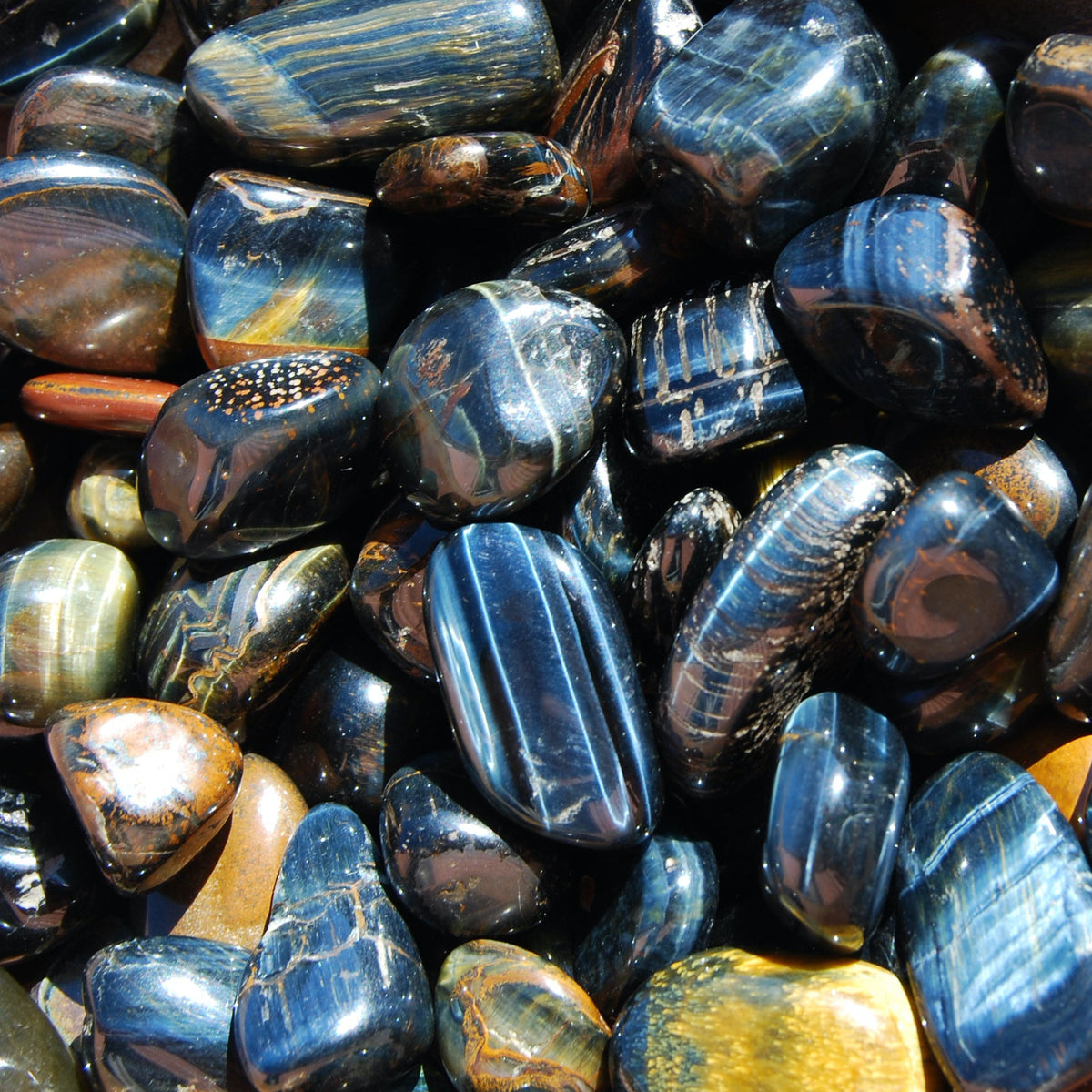 Blue Tiger's Eye Crystal Tumbled Stones, Small