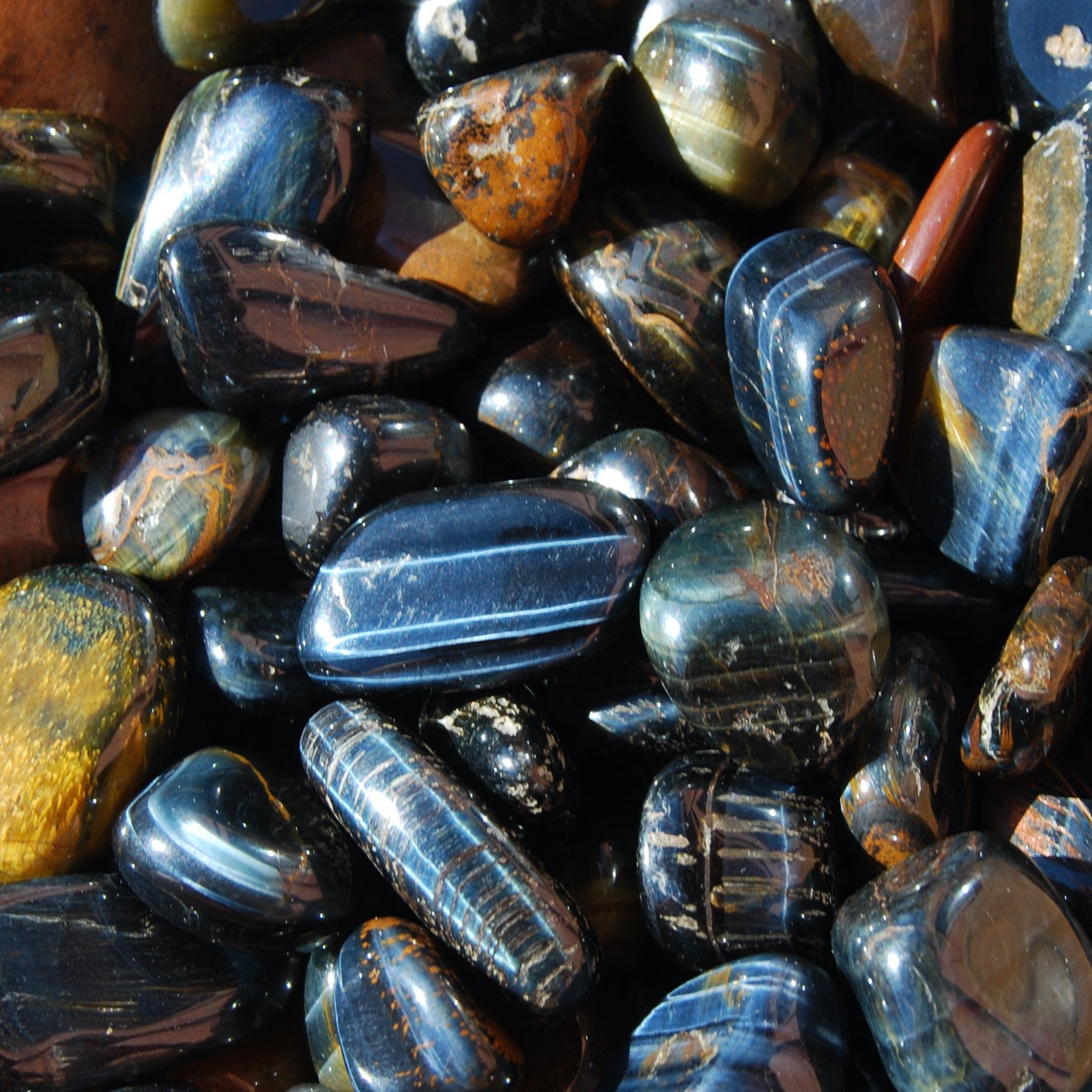 Blue Tiger's Eye Crystal Tumbled Stones, Small