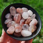 Hematoid Quartz Crystal Tumbled Stones, Natural Fire Quartz Crystals, Madagascar