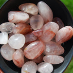 Hematoid Quartz Crystal Tumbled Stones, Natural Fire Quartz Crystals, Madagascar