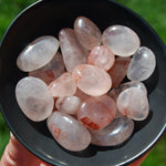 Hematoid Quartz Crystal Tumbled Stones, Natural Fire Quartz Crystals, Madagascar