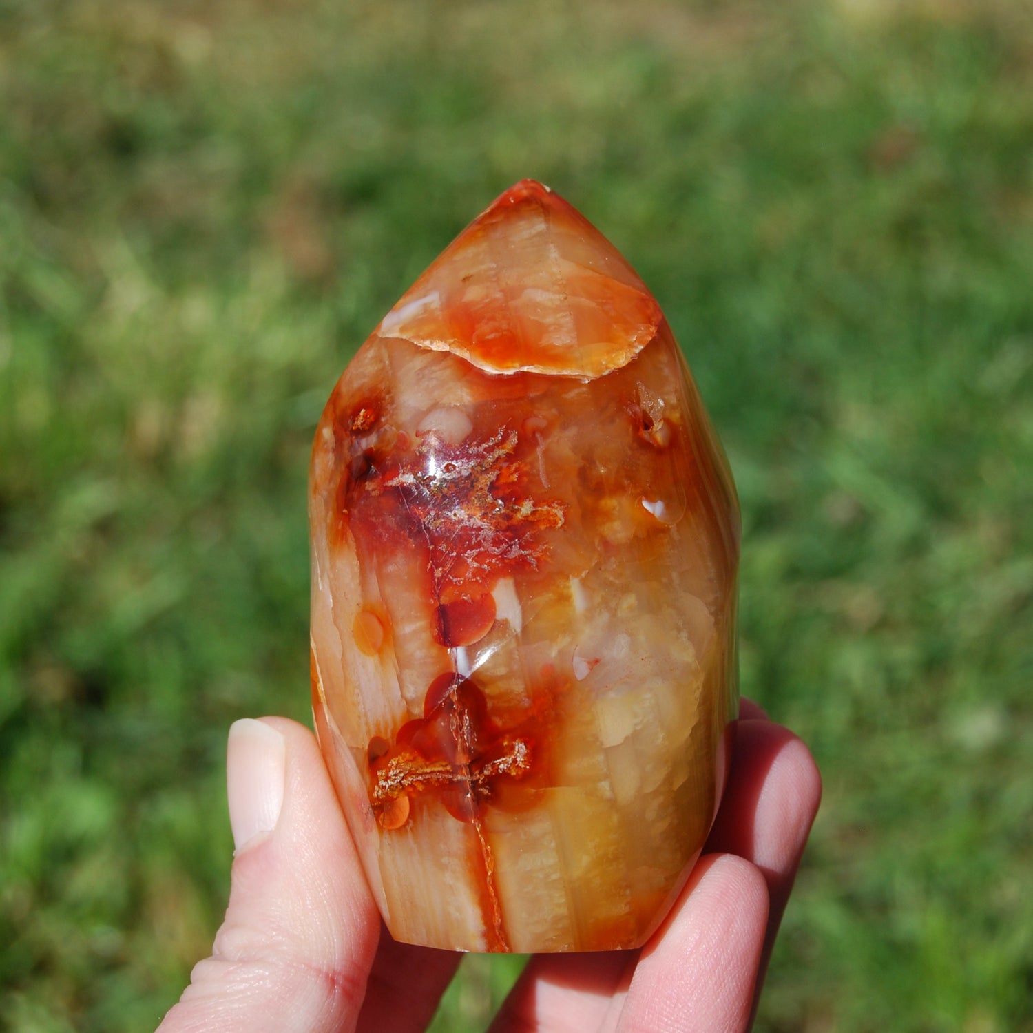 Carnelian Crystal Flame, Carnelian Agate Freeform Tower