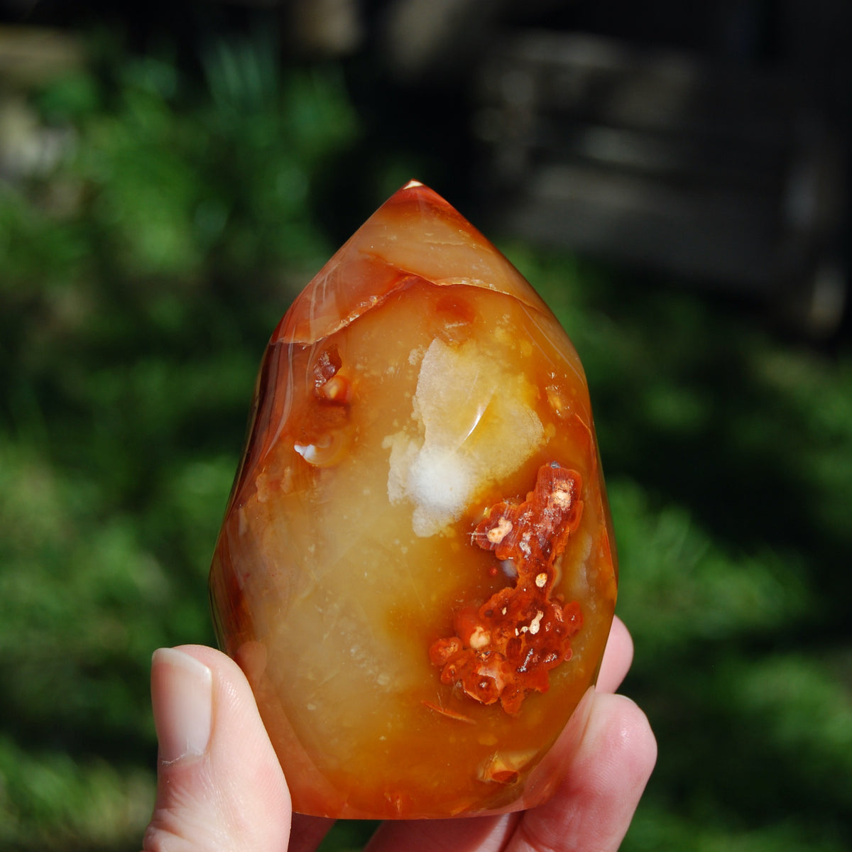 Carnelian Crystal Flame, Carnelian Agate Freeform Tower