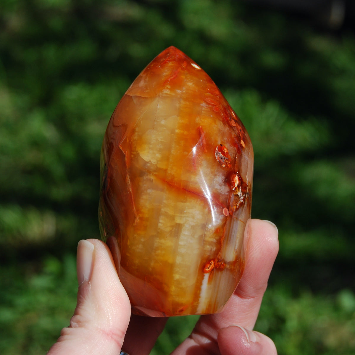 Carnelian Crystal Flame, Carnelian Agate Freeform Tower