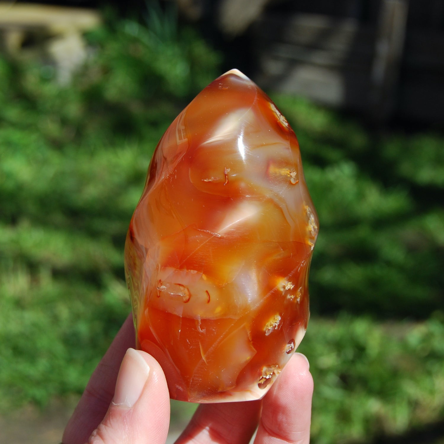 Carnelian Crystal Flame, Carnelian Agate Freeform Tower