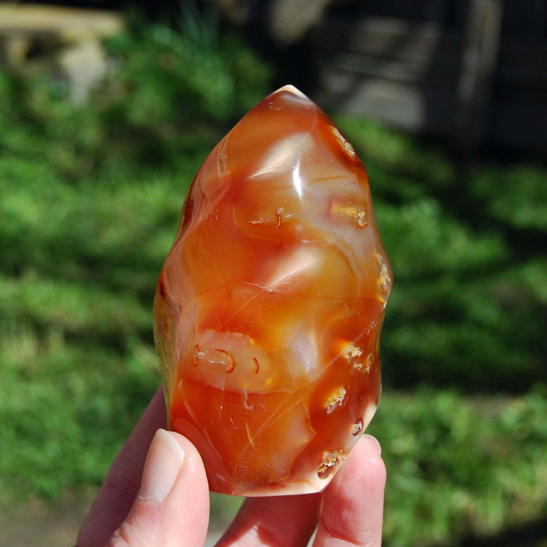 Carnelian Crystal Flame, Carnelian Agate Freeform Tower