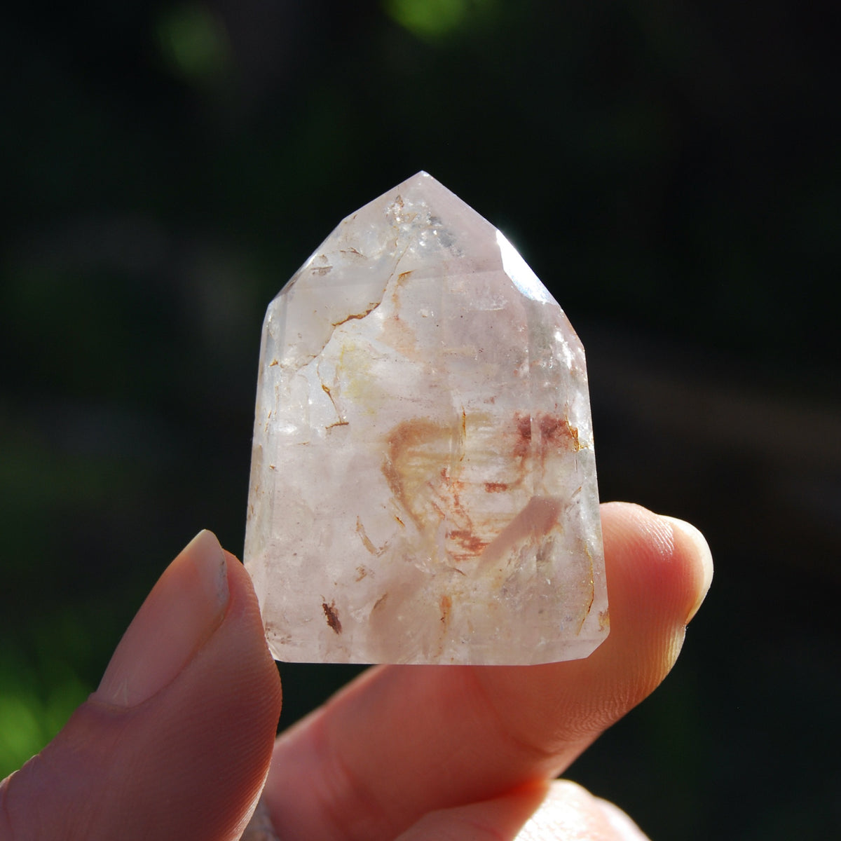 Pink Lithium Amphibole Quartz Crystal Tower