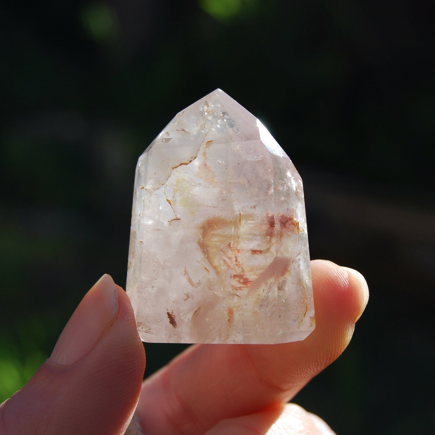 Pink Lithium Amphibole Quartz Crystal Tower