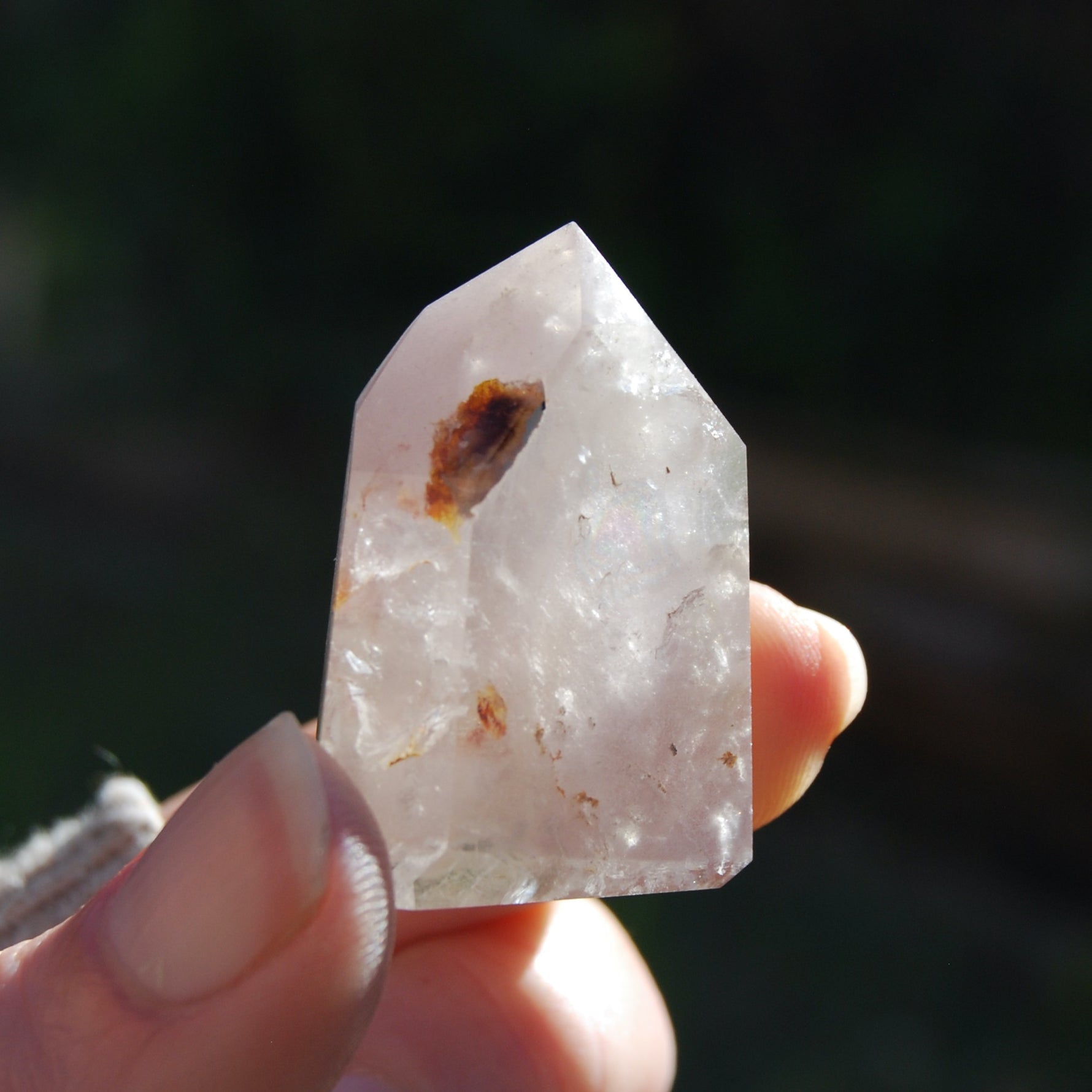 Pink Lithium Amphibole Quartz Crystal Tower
