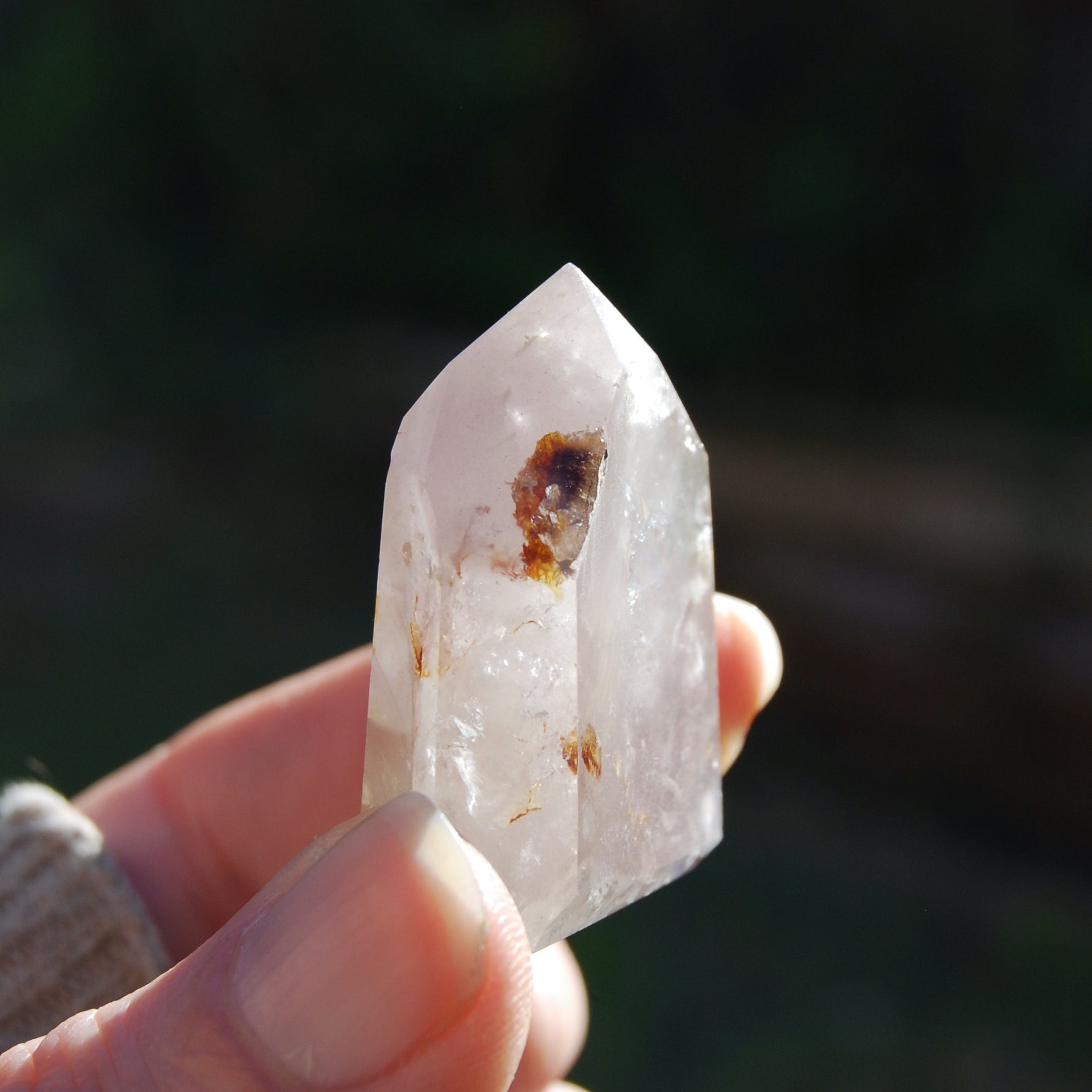 Pink Lithium Amphibole Quartz Crystal Tower