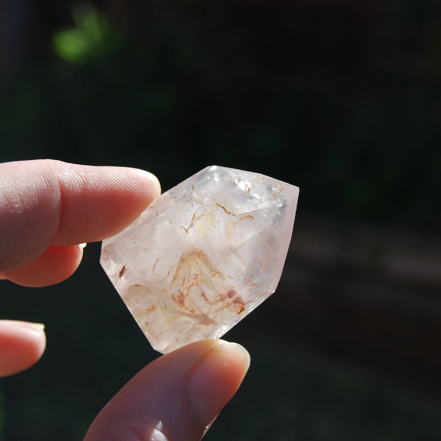Pink Lithium Amphibole Quartz Crystal Tower