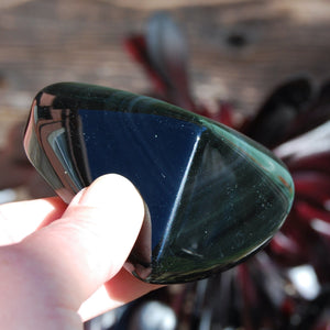 Rainbow Obsidian Carved Crystal Heart