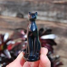 Load image into Gallery viewer, Black Obsidian Carved Crystal Cat
