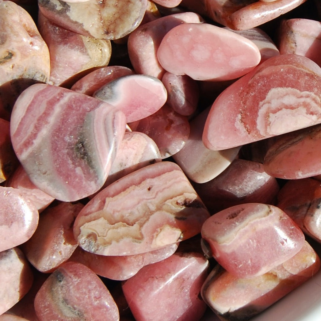 Genuine Rhodochrosite Crystal Tumbled Stones, XS